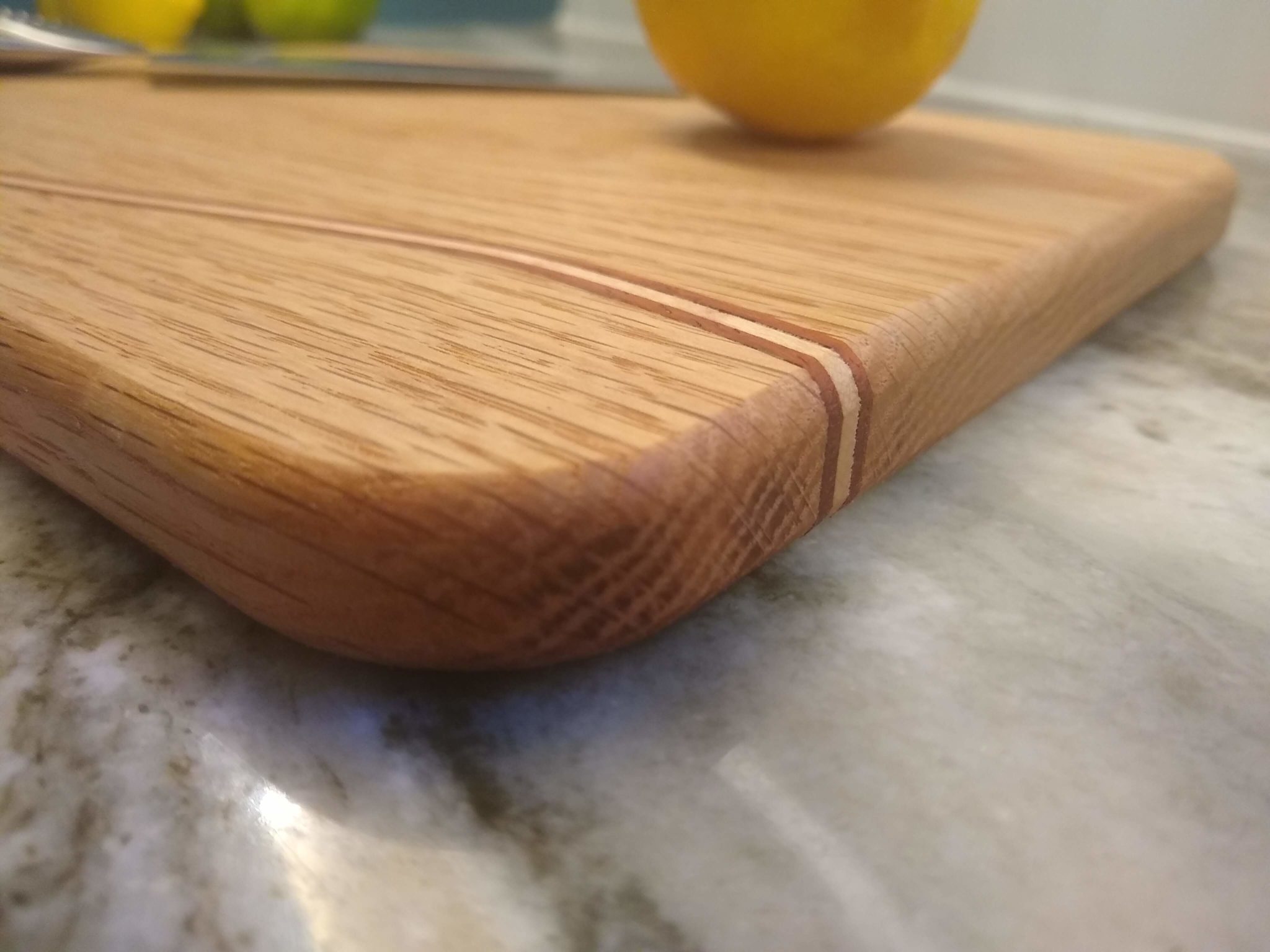 The Wave Oak Cutting Board With Maple And Padauk Accents Miller Works 