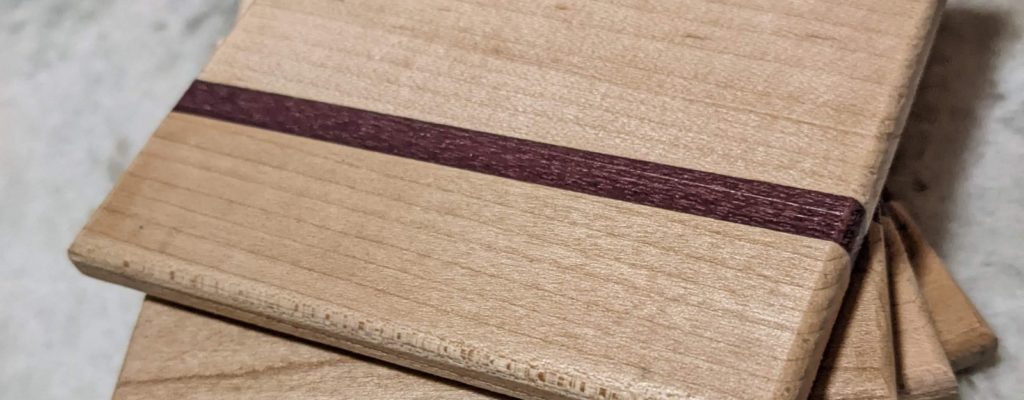 Coasters: Maple with Purpleheart