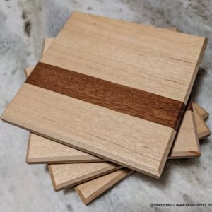 Coasters: Maple with Mahogany